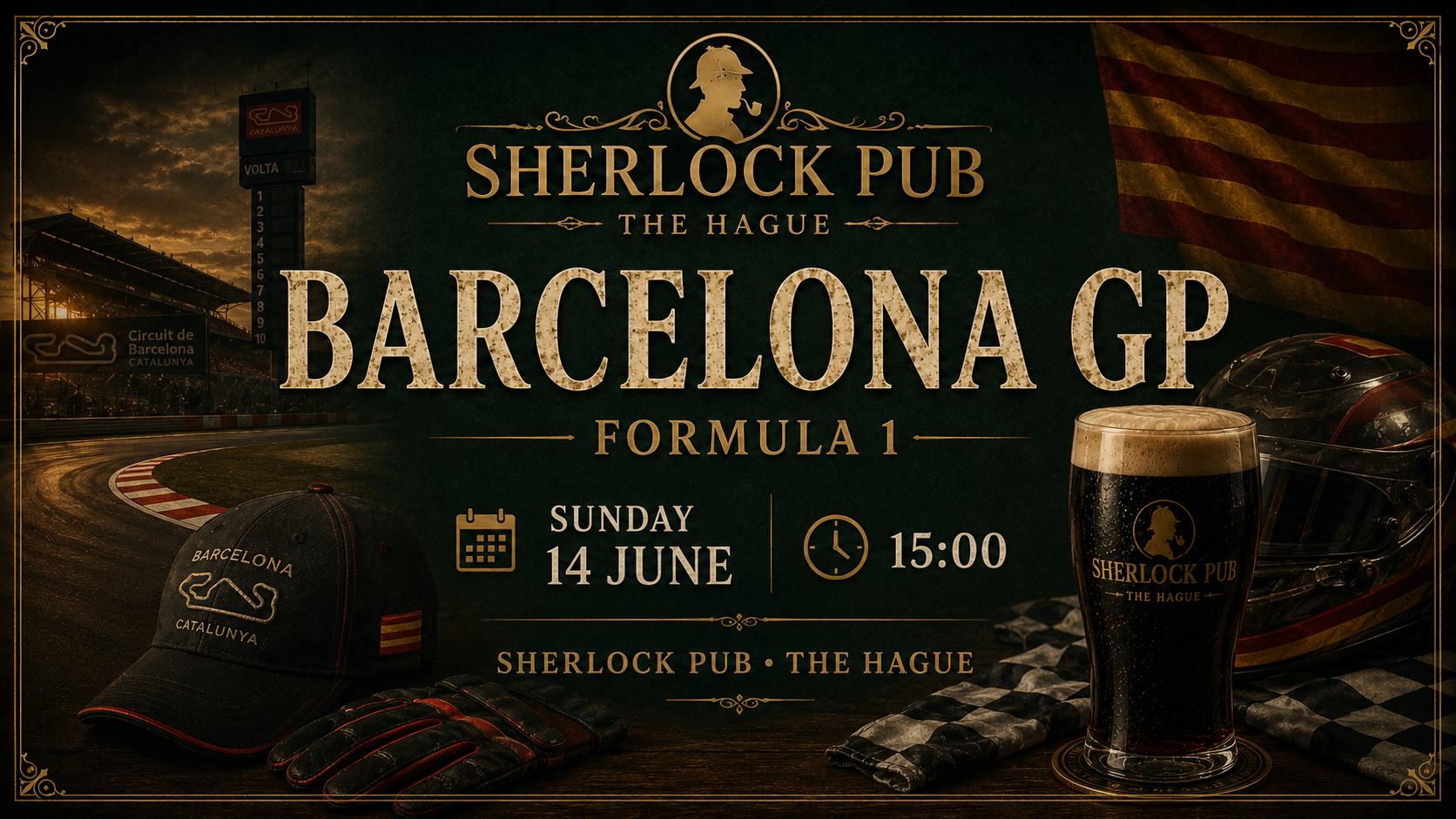 Barcelona Grand Prix Formula 1 event at Sherlock Pub in The Hague.