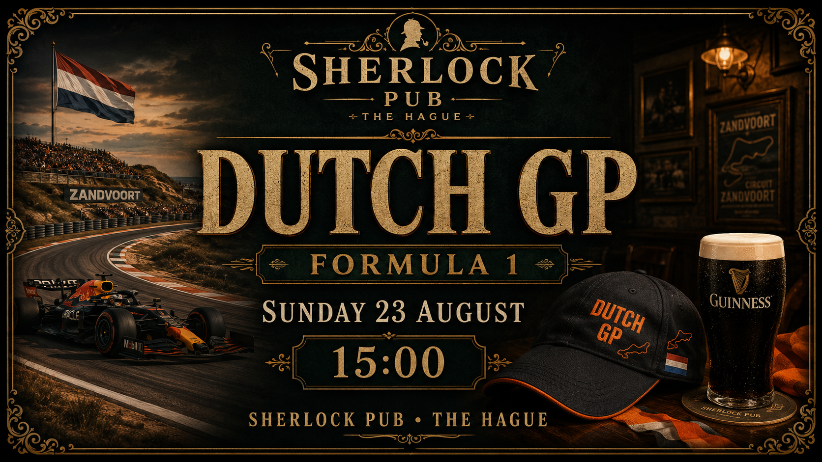 Großer Preis der Niederlande als Formel-1-Event im Sherlock Pub in Den Haag.