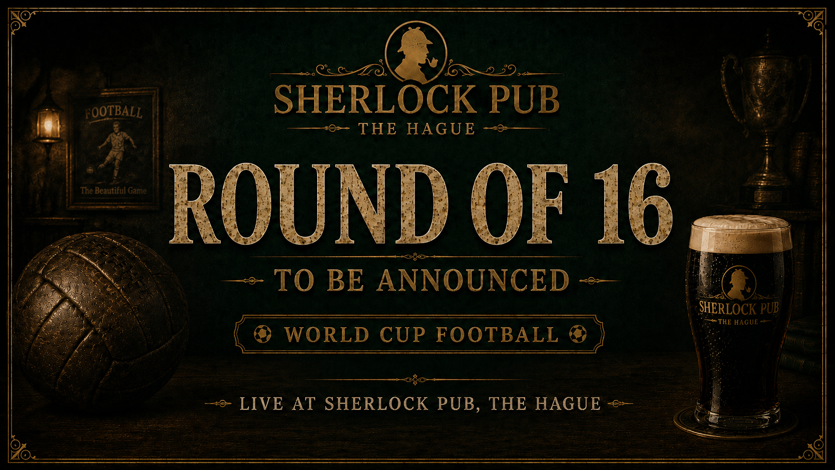 Achtelfinale der FIFA-Weltmeisterschaft im Sherlock Pub in Den Haag.