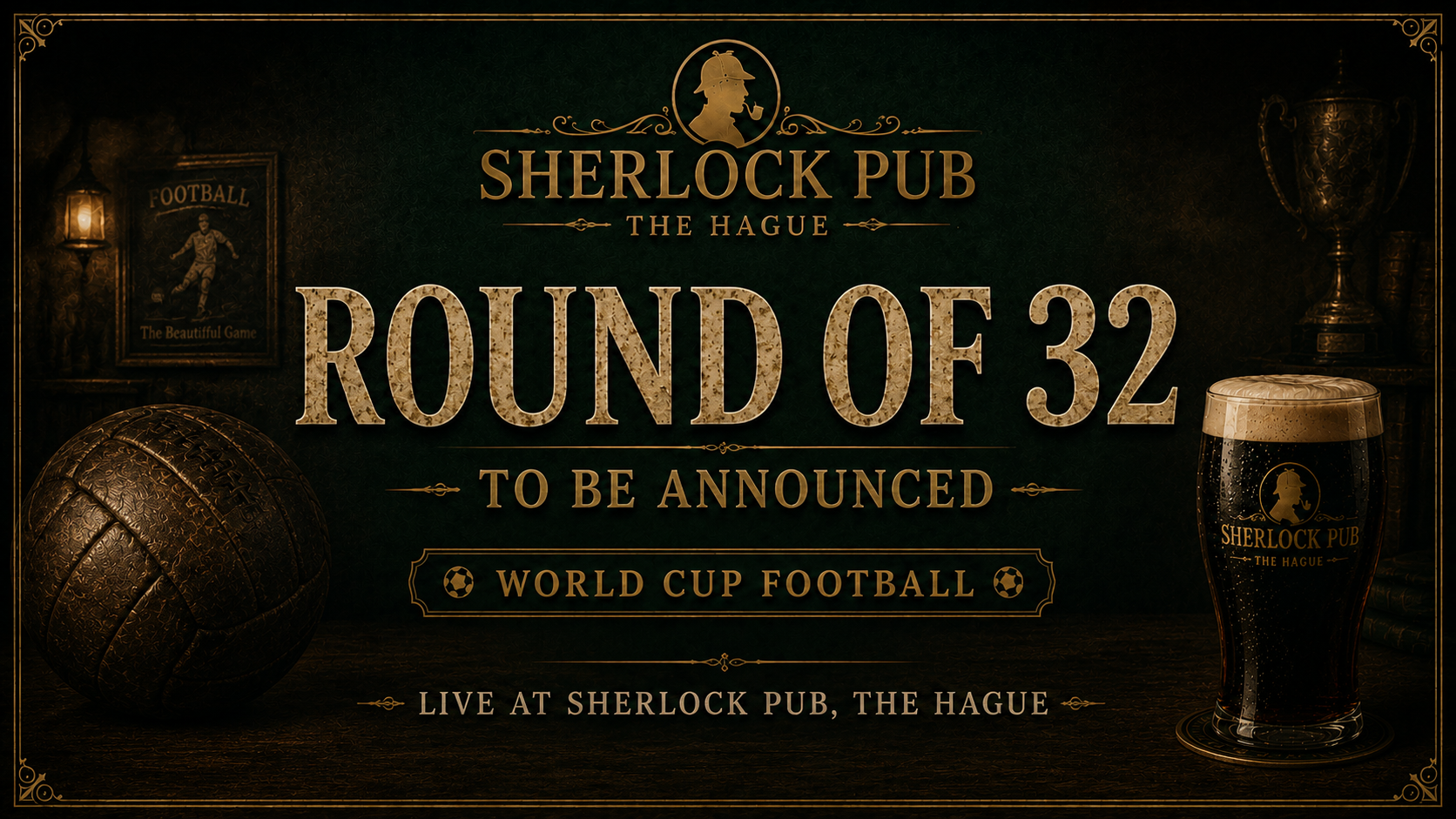 Sechzehntelfinale der FIFA-Weltmeisterschaft im Sherlock Pub in Den Haag.