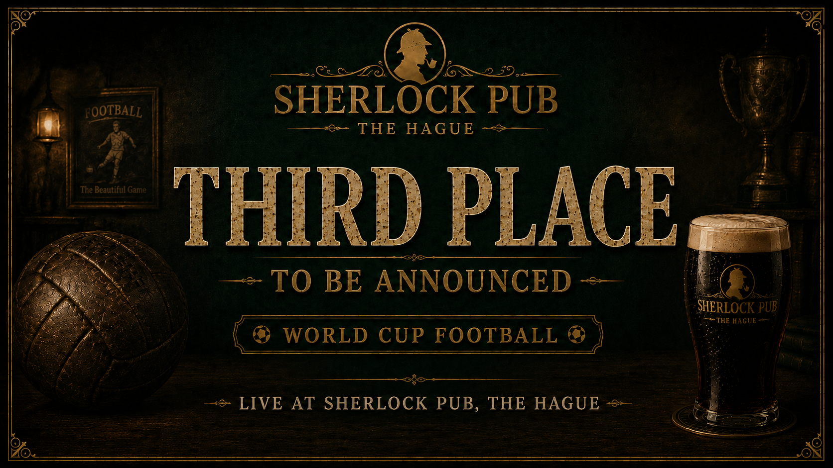 Spiel um Platz drei der FIFA-Weltmeisterschaft im Sherlock Pub in Den Haag.